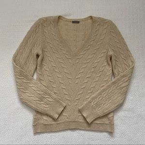 ann taylor cable knit v-neck sweater